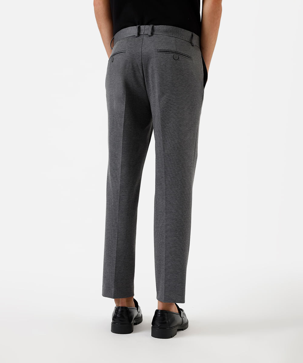 calça slim masculina de alfaiataria cinza
