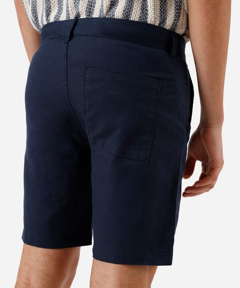 short de alfaiataria masculino com linho azul