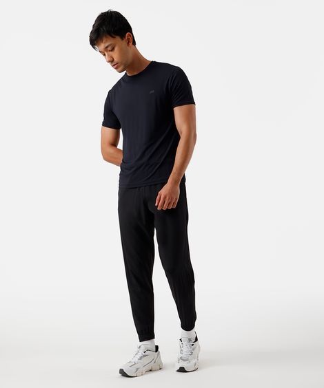 calça jogger masculina esportiva cós elástico preta