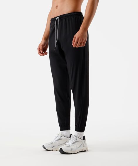 calça jogger masculina esportiva cós elástico preta