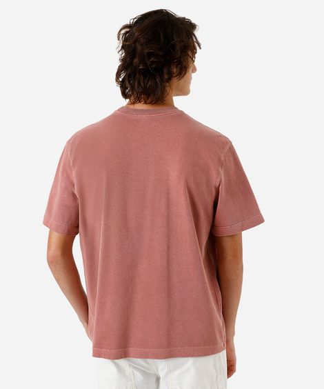 camiseta box masculina de algodão estonada vermelha