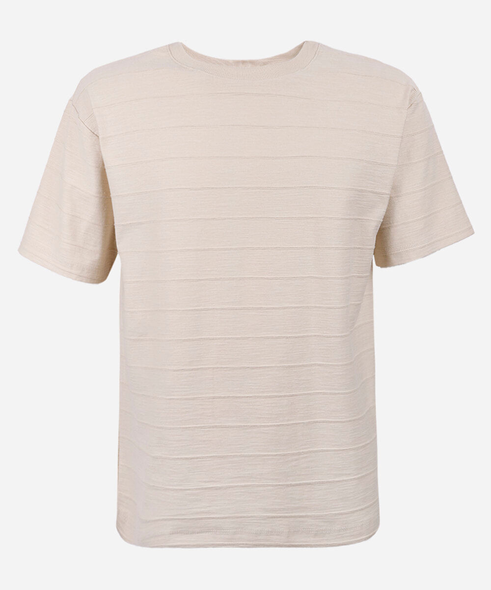 camiseta comfort juvenil de algodão manga curta bege