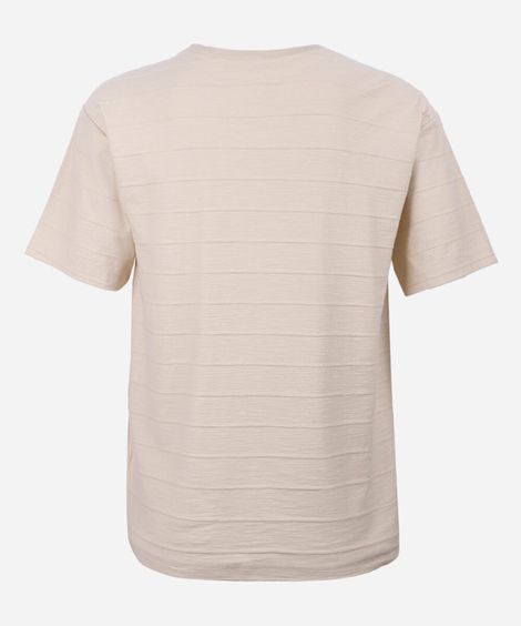 camiseta comfort juvenil de algodão manga curta bege