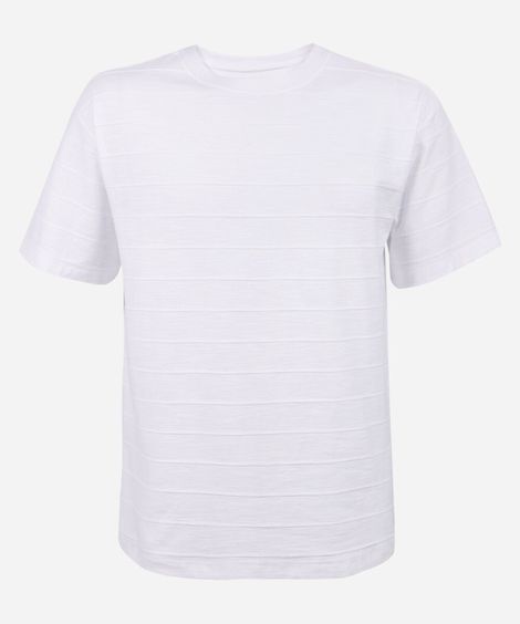 camiseta comfort juvenil de algodão manga curta off white