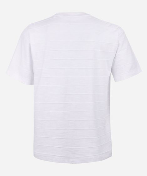 camiseta comfort juvenil de algodão manga curta off white