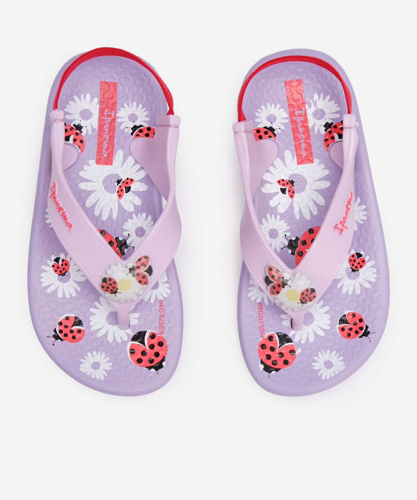 chinelo infantil com elástico joaninha ipanema  lilás