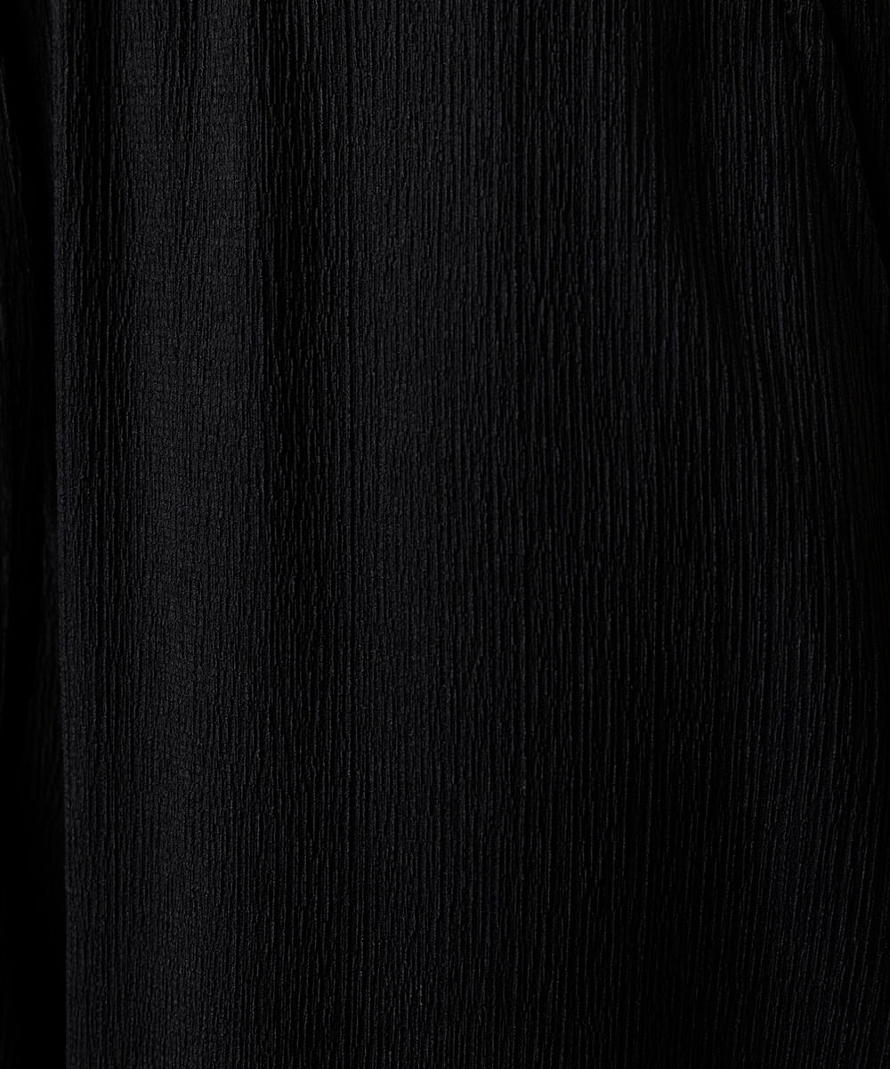 calça wide leg feminina cós elástico texturizada básica preto