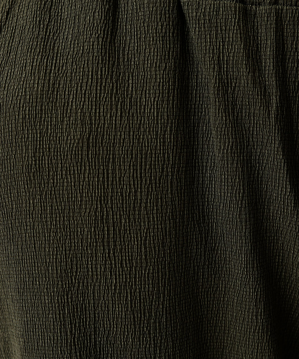 calça wide leg feminina cós elástico texturizada básica verde