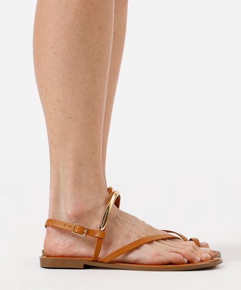 rasteirinha tiras finas oneself marrom