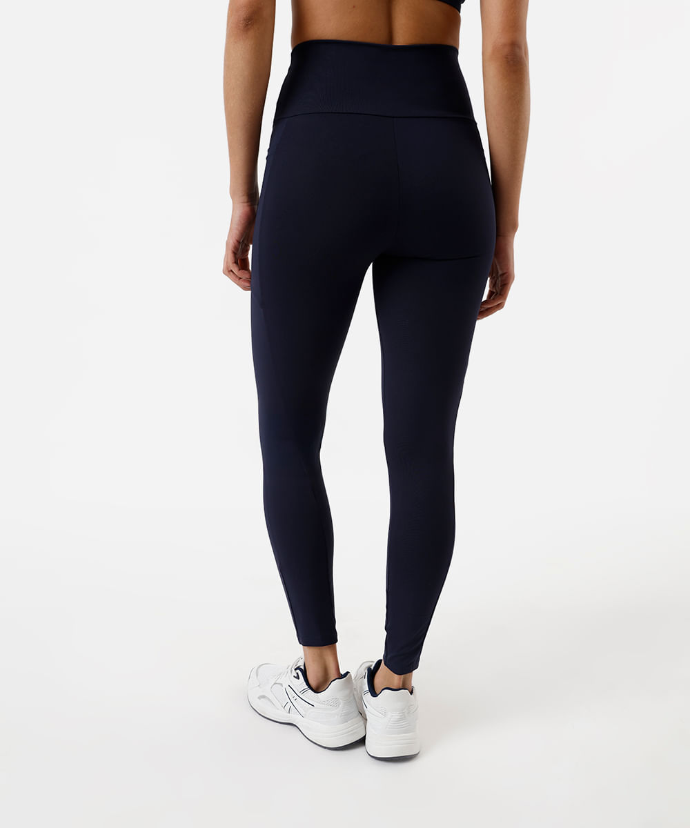 calça legging feminina esportiva com bolso azul