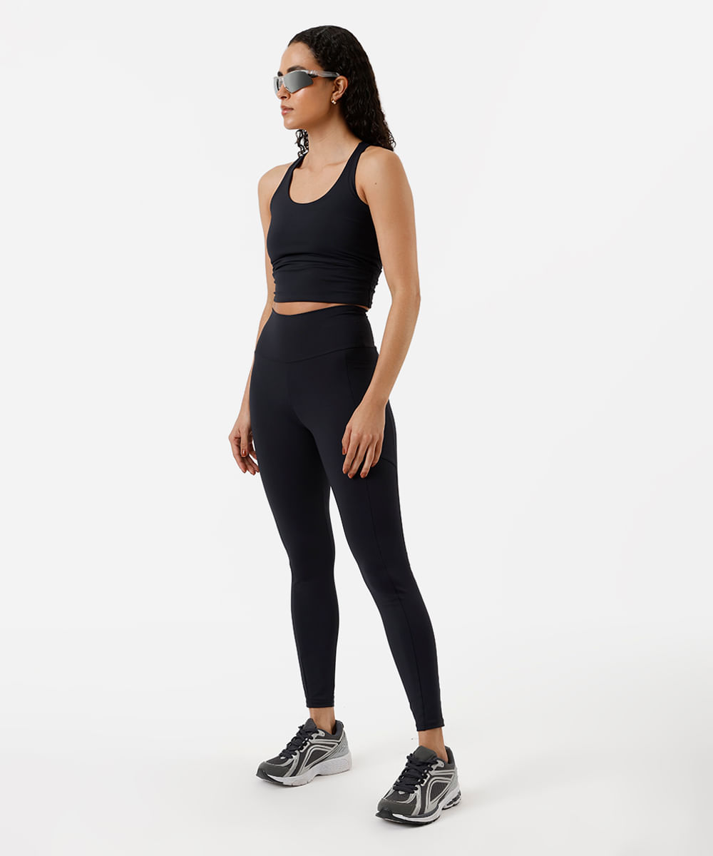 cropped nadador feminino esportivo preto