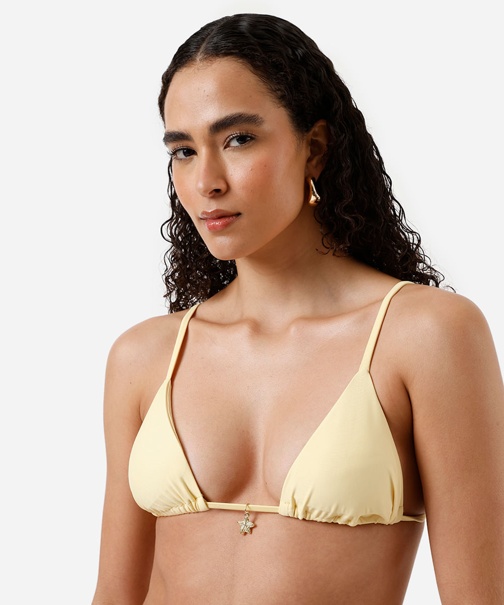 biquíni top cortininha amarelo