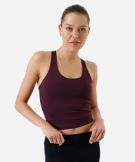 cropped nadador feminino esportivo roxo