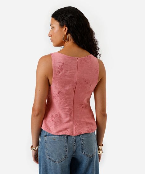 blusa peplum feminina bordada rosa