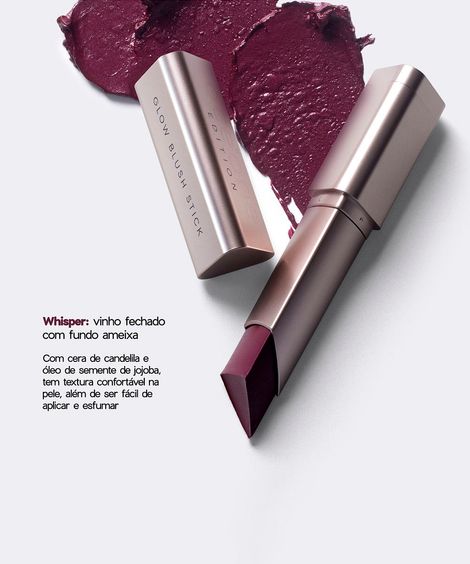 blush bastão océane glow blush stick edition whisper