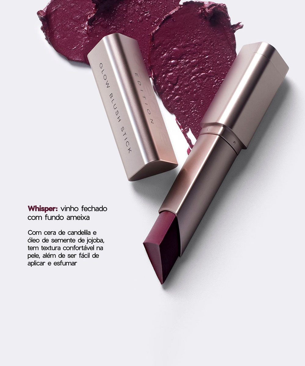 blush bastão océane glow blush stick edition whisper