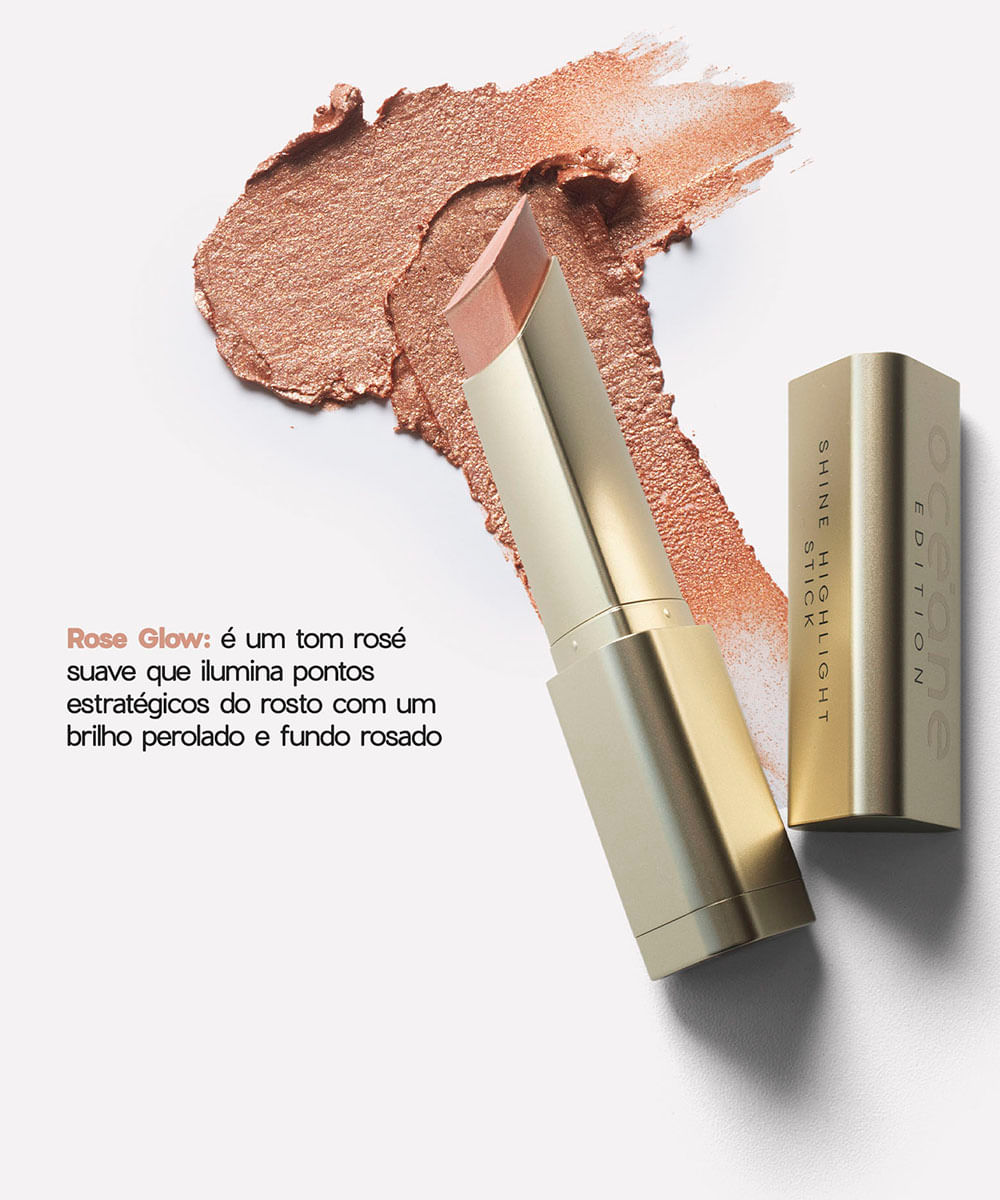 iluminador bastão océane shine highlight stick edition rosê glow