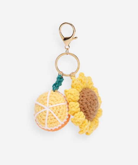 chaveiro bag charm de crochê colorido