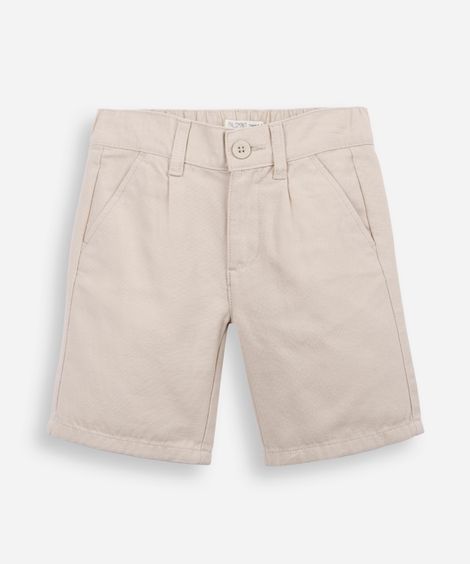 bermuda de sarja infantil bolsos chino bege