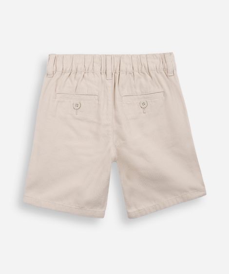 bermuda de sarja infantil bolsos chino bege