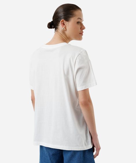 camiseta feminina de algodão peixes spacemartt off white