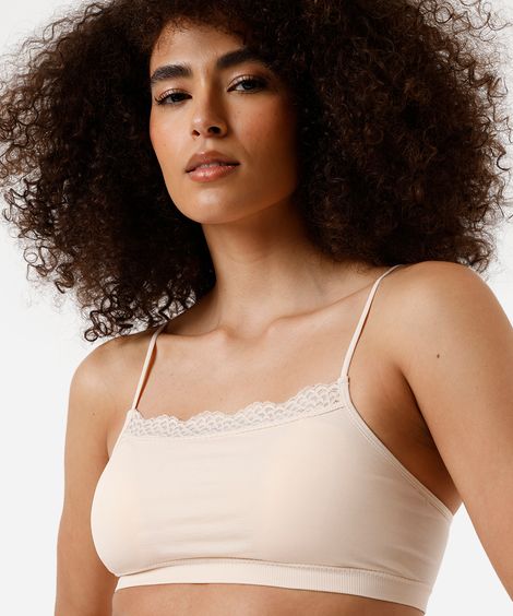 kit de 2 sutiãs faixa com renda colorido