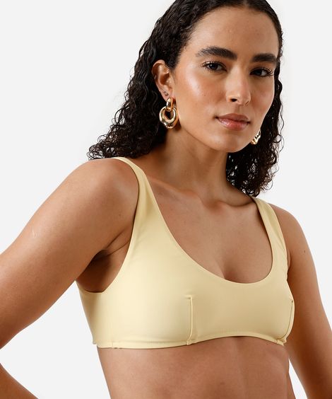 biquíni top triângulo amarelo