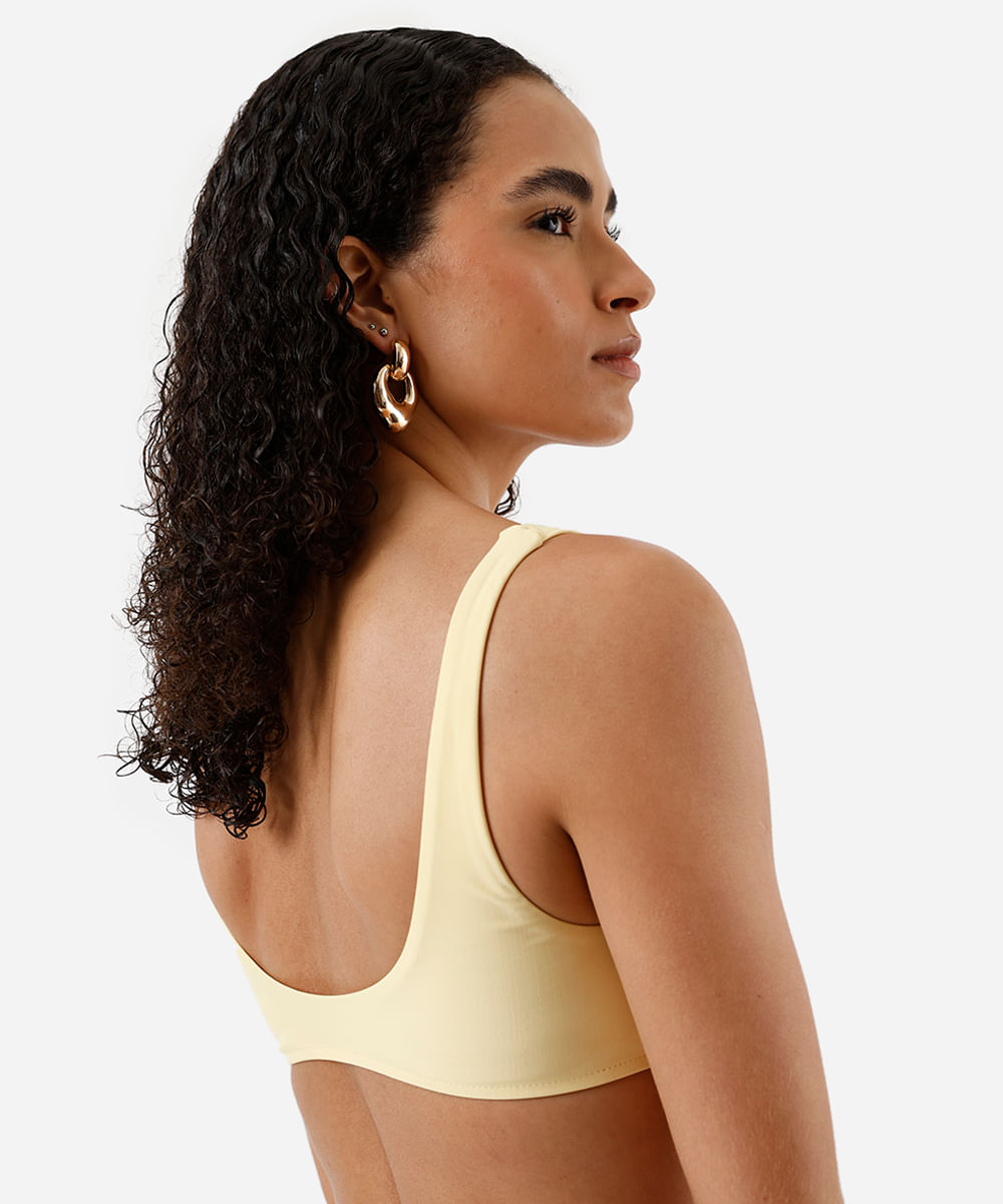 biquíni top triângulo amarelo