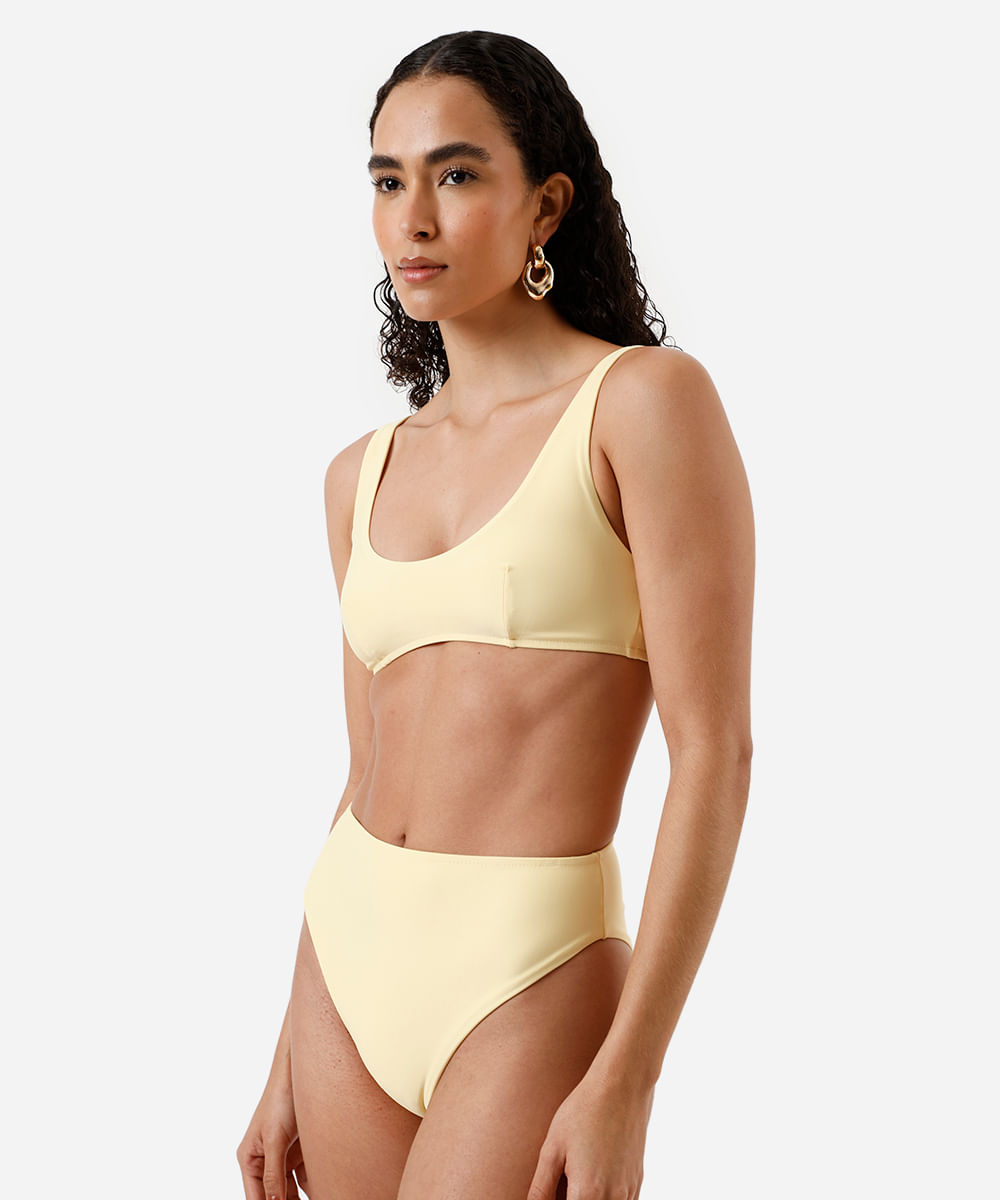 biquíni top triângulo amarelo
