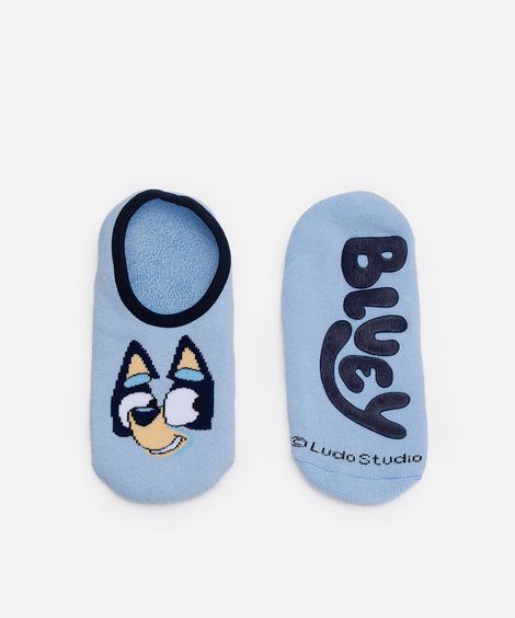 meia sapatilha infantil bluey azul