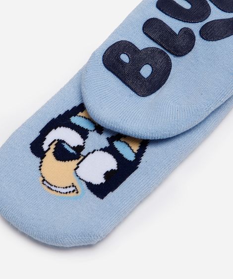 meia sapatilha infantil bluey azul