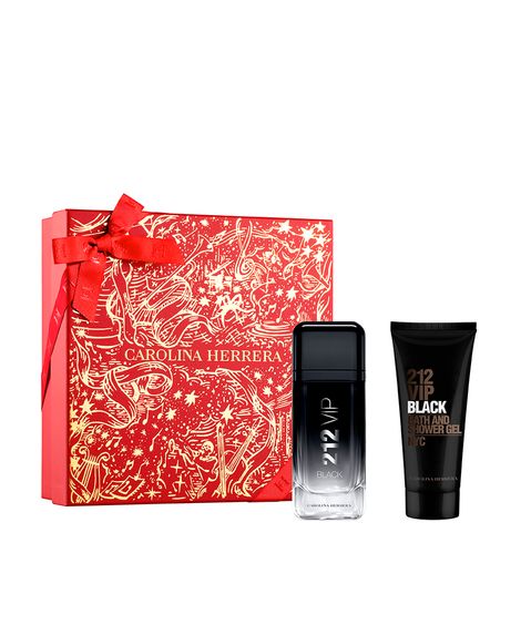kit perfume masculino carolina herrera 212 vip black eau de parfum e gel de banho 100ml