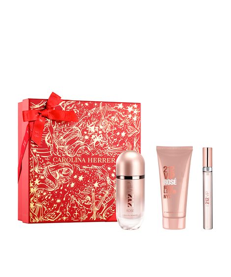 kit perfume feminino carolina herrera 212 vip rosé eau de parfum 80ml e 10ml creme corporal 100ml