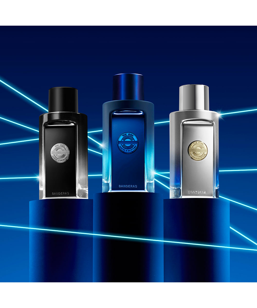 kit perfume masculino banderas the icon supreme eau de parfum intense for men 100ml e desodorante spray 24h 150ml