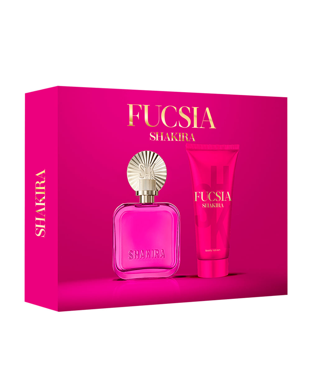 kit perfume feminino shakira fucsia eau de parfum 80ml e creme corporal 75ml