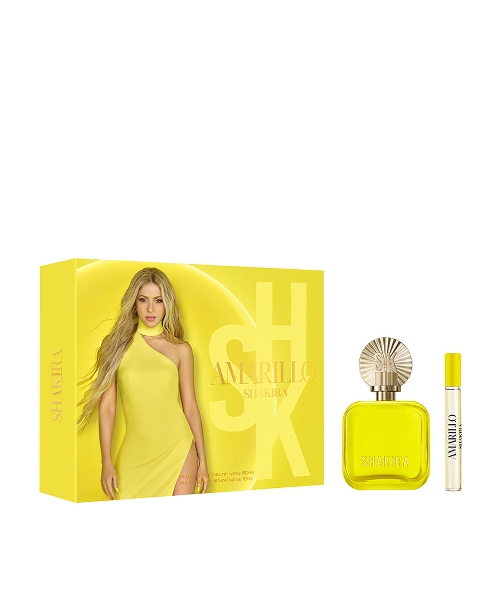 kit perfume feminino shakira amarillo shakira eau de parfum 80ml e 10ml