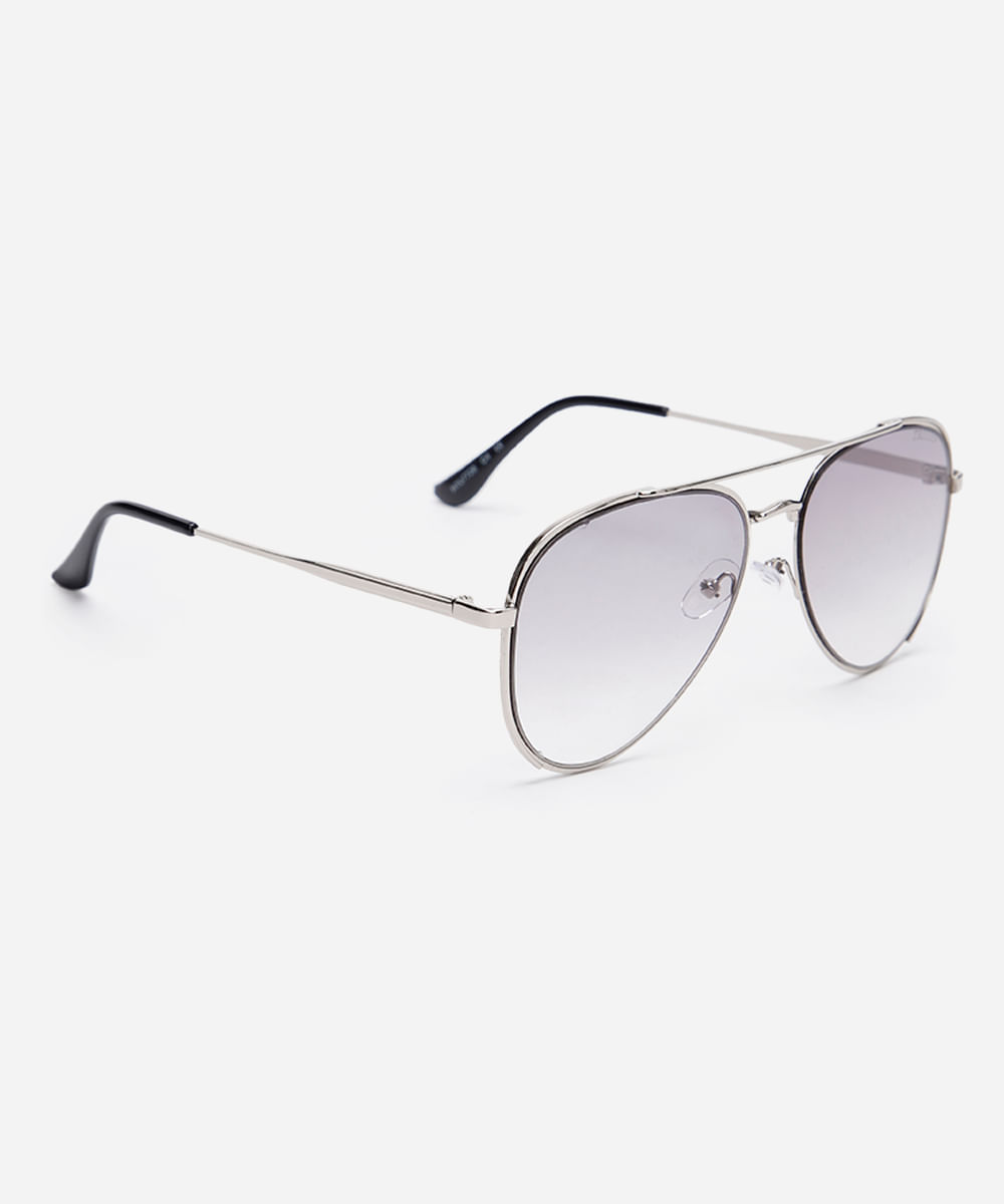 óculos de sol aviador triton unissex prateado