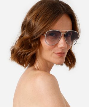 óculos de sol aviador triton unissex prateado