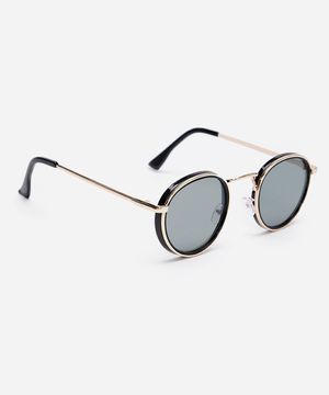 óculos de sol redondo triton unissex dourado