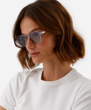 óculos de sol redondo triton unissex - transparent