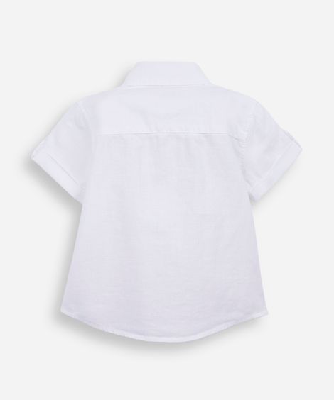 camisa infantil de algodão manga curta off white
