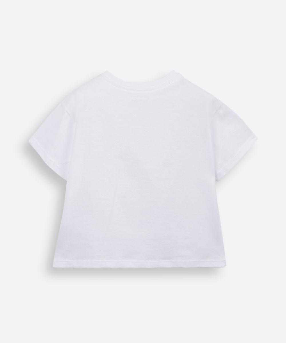 camiseta infantil de algodão capivara com bolsa e canetinhas laváveis off white