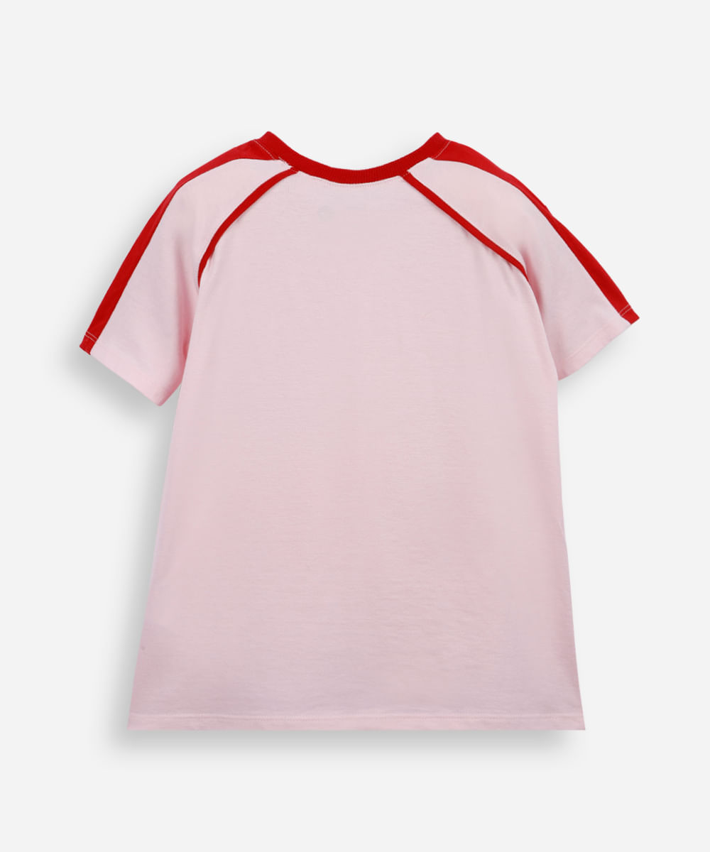 camiseta infantil de algodão hello kitty rosa