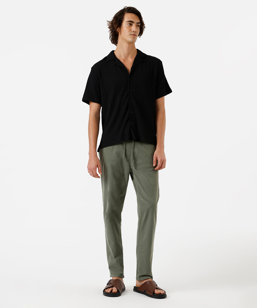 calça jogger masculina de sarja verde