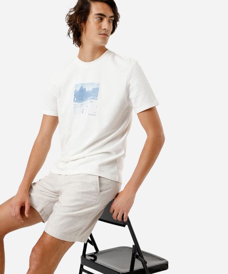 camiseta masculina de algodão rio de janeiro off white