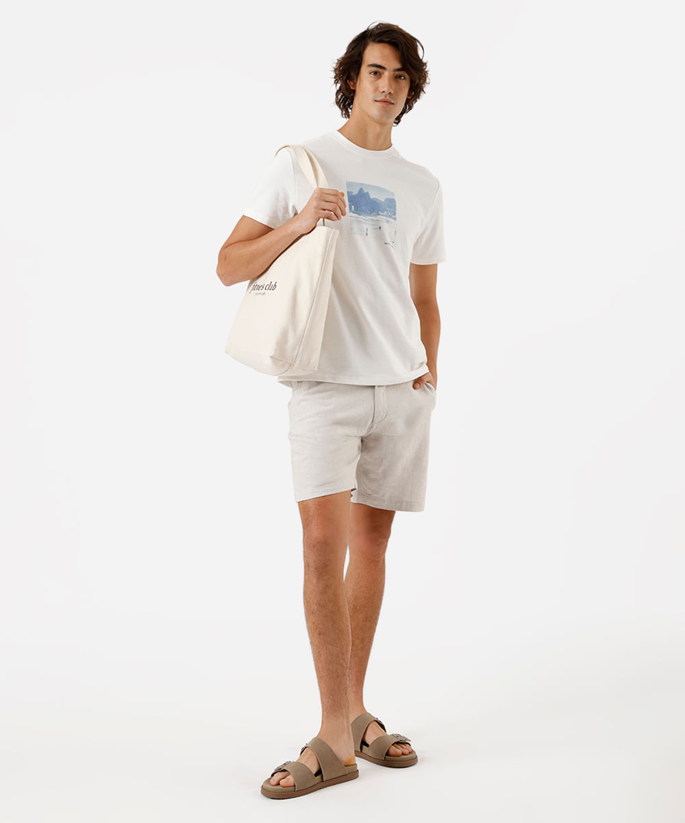 camiseta masculina de algodão rio de janeiro off white