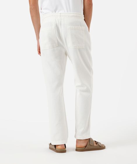 calça jogger cropped masculina de sarja off white