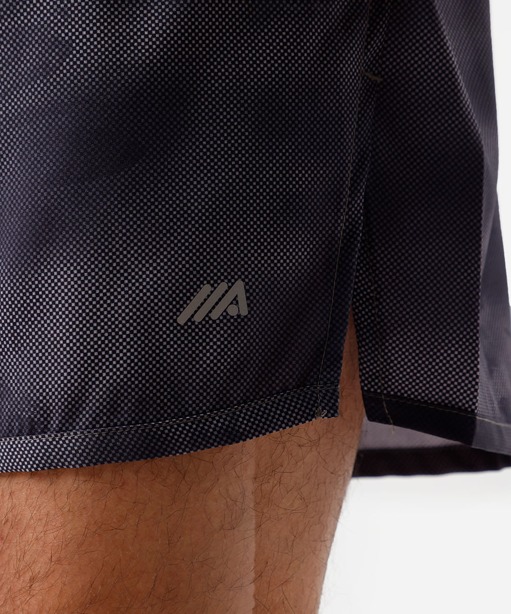 short masculino esportivo com bolso estampado cinza