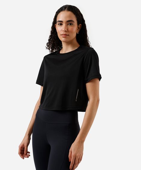 cropped feminino esportivo ace com refletivos preto