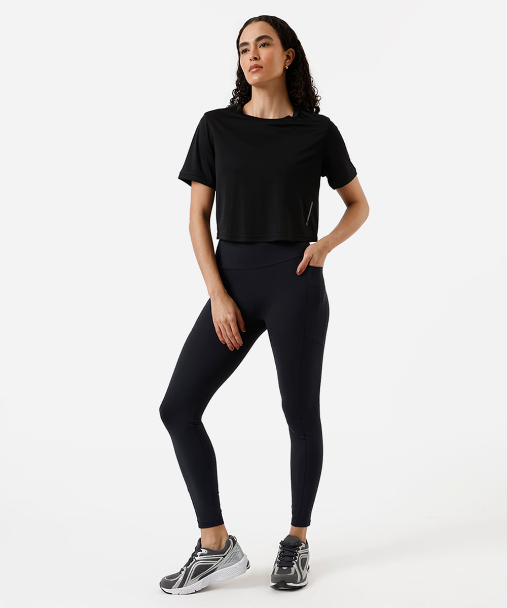 cropped feminino esportivo ace com refletivos preto